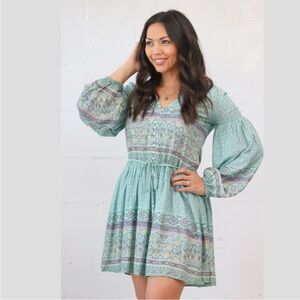 SEA LUSTRE Georgia Longsleeve Dress in Bermuda S/M